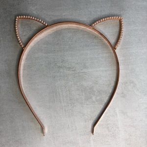 Rose Gold & Pearl Cat Ears Headband